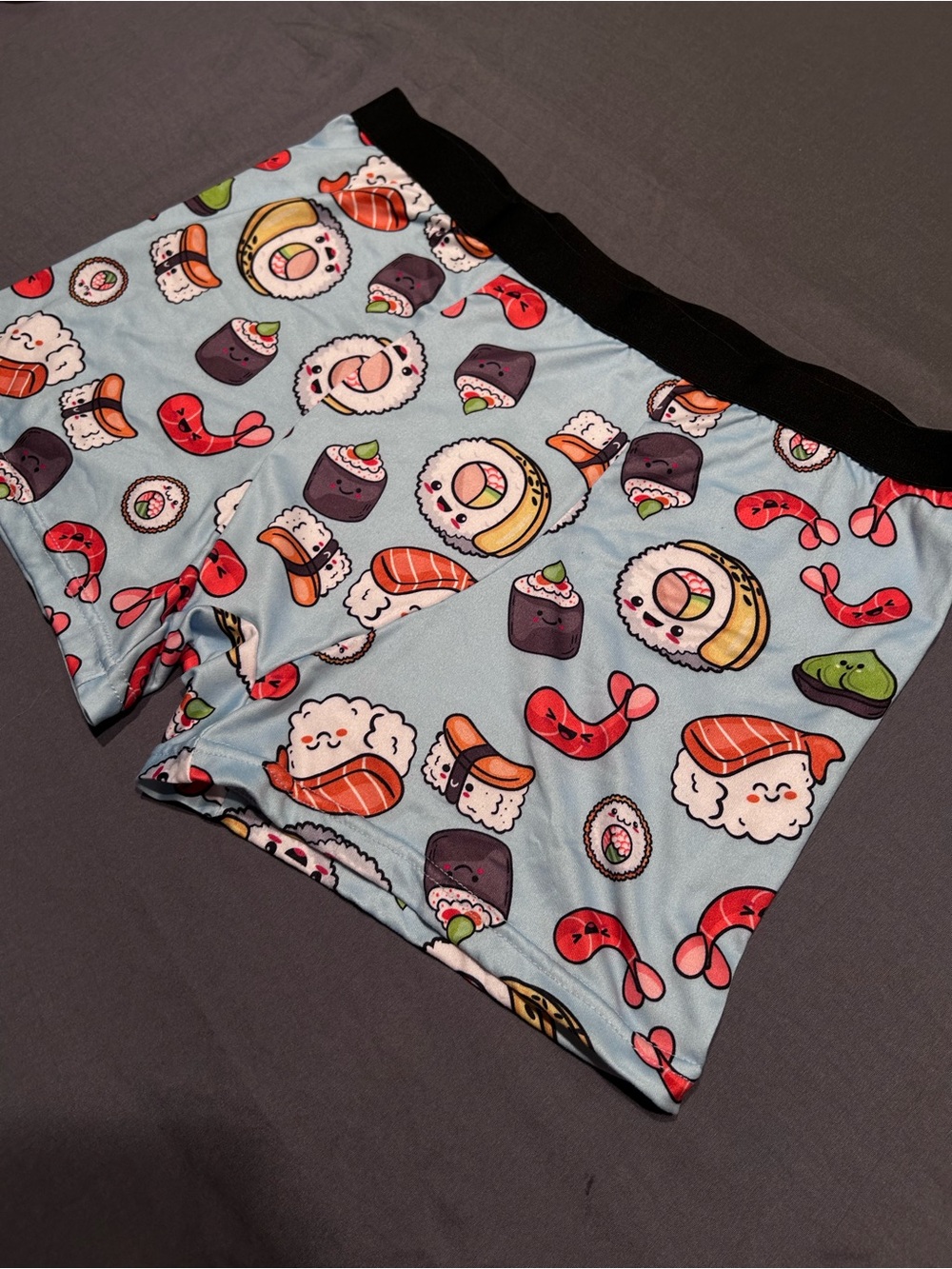 IRONYTE Sushi Print Stretch Boxer Briefs Sleep Shorts - Picture 2 of 6